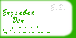 erzsebet der business card